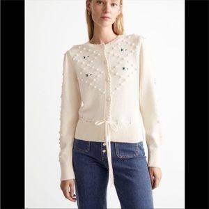& Other Stories Rose Embroided Knit Cardigan - LIKE NEW